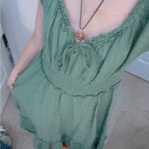 green fairy long dress!!